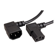 InLine Kabel síťový prodlužovací, IEC320 C14 90° - C13 90°, 3m, černý
