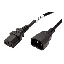 InLine Kabel síťový prodlužovací, IEC320 C14 - C13,  10m, černý
