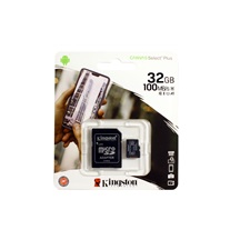 KINGSTON Paměťová karta microSDHC, 32GB, class10 UHS-I, Canvas Select Plus + adaptér na SD kartu