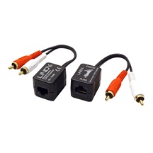 Lindy Prodlužovací adaptér audio přes TP, 2x cinch, 100m