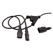 Lindy Rozdvojka síťového kabelu prodlužovací, IEC320 C14 - 2x C13, 1m, černá