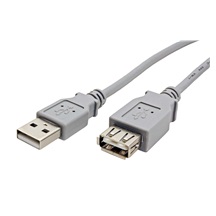 Ostatní USB 2.0 kabel prodlužovací A-A, M-F, 1m, šedý
