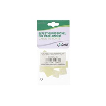 InLine Příchytka pro vázací pásky, 20 x 20mm, samolepící, bílá, 10ks