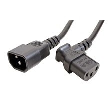 Ostatní Kabel síťový prodlužovací, IEC320 C14 - C13, 90°, 1,8m, černý