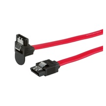 ROLINE Kabel datový SATA 6 Gb/s, lomený dolů, západky, 1m