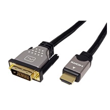 ROLINE DVI-HDMI kabel, DVI-D(M) - HDMI A(M), černostříbrný, 1m