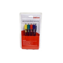 ROLINE Adaptér USB2.0 -> 4x sériový port RS232(MD9), 1,5m