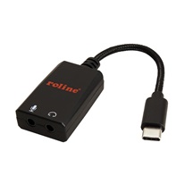 ROLINE Adaptér USB C(M) - Audio (2x stereo jack 3,5mm), 0,13m