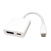 ROLINE Adaptér USB C(M) -> DP(F), USB C(F) PD