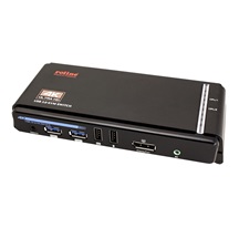 ROLINE KVM přepínač (USB Klávesnice a Myš, DP, Audio) 2:1, USB 3.0 hub, 4K