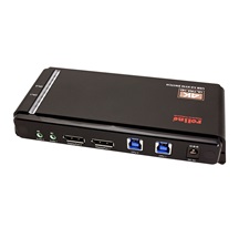 ROLINE KVM přepínač (USB Klávesnice a Myš, DP, Audio) 2:1, USB 3.0 hub, 4K