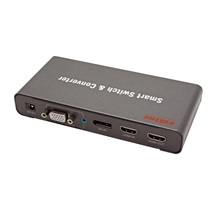 ROLINE Přepínač + konvertor HDMI/VGA/DP -> HDMI, 3:1