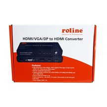 ROLINE Přepínač + konvertor HDMI/VGA/DP -> HDMI, 3:1