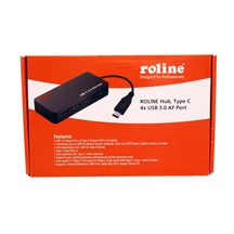 ROLINE USB 5Gbps Hub, USB C(M) - 4x USB3.0 A(F), se zdrojem