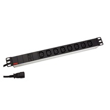 ROLINE 19" napájecí panel 1U, 8x zásuvka C13, vidlice IEC320 C14, hliník, 2m