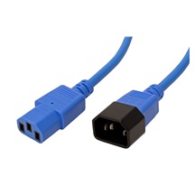 ROLINE Kabel síťový prodlužovací IEC320 C14 - IEC320 C13, 0,8m, modrý