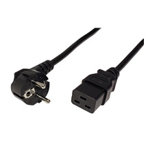 ROLINE Kabel síťový 16A, CEE 7/7(M) - IEC320 C19, 2m, černý