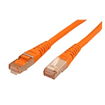ROLINE S/FTP patchkabel kat. 6, 0,3m, oranžový