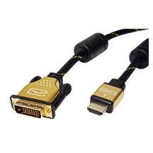 ROLINE GOLD DVI-HDMI kabel, DVI-D(M) - HDMI M, 1,5m
