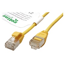 ROLINE GREEN U/FTP patchkabel kat. 6a, tenký, LSOH, 3m, žlutý