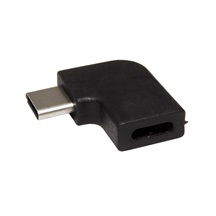 Value USB redukce USB C(M) - USB C(F), lomená  90° , černá