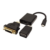 Value Adaptér USB C(M) -> HDMI (M), 4K@Hz, + redukce na DVI a VGA