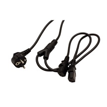 Value Rozdvojka síťového kabelu, CEE 7/7(M) - 2x IEC320 C13, 2m, černá