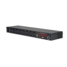 Value 19" napájecí panel, 1U, 230V ovládaná přes IP, 8x zásuvka C13