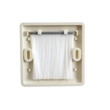 Value Čelo zásuvky 80x80mm, průchozí, s kartáčem