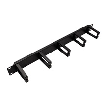 Value 19'' vyvazovací panel 1U, jednostranný, 5x plastový třmen "C", černý