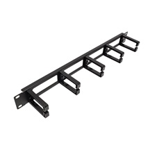 Value 19'' vyvazovací panel 1U, jednostranný, průchozí, 5x plastový třmen ''C'', černý