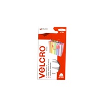 VELCRO Nalepovací příchytky oválné, suchý zip, 6ks, bílé