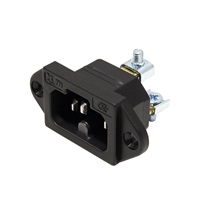 BACHMANN Panelový konektor síťový C16A samec, 250V/10A, černý (918.170)