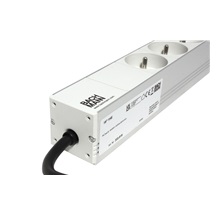 BACHMANN 19'' napájecí panel 1U,  8x zásuvka CZ, 0,2m bez koncovky, šedý (333.819)