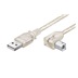 goobay USB 2.0 kabel A-B, 2m, transparentní, lomený konektor B
