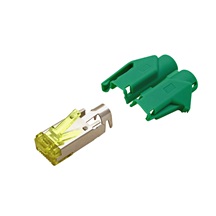 HiRose Konektor RJ45 kat. 6a stíněný, na lanko, TM31, zelená krytka, 10ks