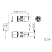 METZ CONNECT Průmyslový konektor M12 4pin (F), kód D, kat. 5e, IP67