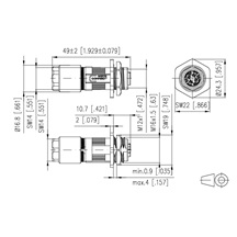 METZ CONNECT Průmyslový konektor M12 4pin (F) s přírubou, kód D, kat.5e, 6 - 9,7mm, IP67