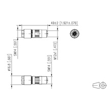 METZ CONNECT Průmyslový konektor M12 8pin (F), kód X, kat. 6a, IP67