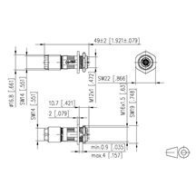 METZ CONNECT Průmyslový konektor M12 8pin (F) s přírubou, kód X, kat. 6a, IP67