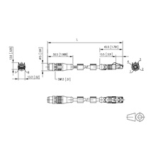 METZ CONNECT Kabel M12 4pin (M) kód D - RJ45(M), 5m
