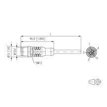 METZ CONNECT Kabel M12 5pin (M) kód A - bez koncovky, 5m