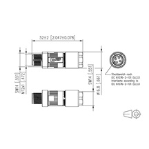 METZ CONNECT Průmyslový konektor M12 4pin (M), kód D, kat. 5e, IP67