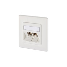 METZ CONNECT E-DAT Zásuvka pod omítku, 2x RJ45 (MC moduly)  kat. 6a, bílá