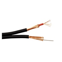 Ostatní Kabel plochý 2x koax pro audio 2x 0,08mm, 100m, černý