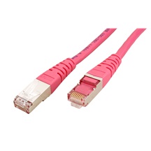 ROLINE S/FTP patchkabel kat. 6, 0,3m, růžový