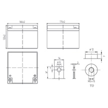 Conexpro baterie gelová, 12V, 28Ah, životnost 10-12 let, M5, Deep cycle