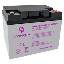 Conexpro baterie gelová, 12V, 40Ah, životnost 10-12 let, M6, Deep cycle