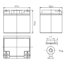 Conexpro baterie gelová, 12V, 40Ah, životnost 10-12 let, M6, Deep cycle