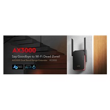 Cudy RE3000 Wi-Fi 6 Range Extender, AX3000